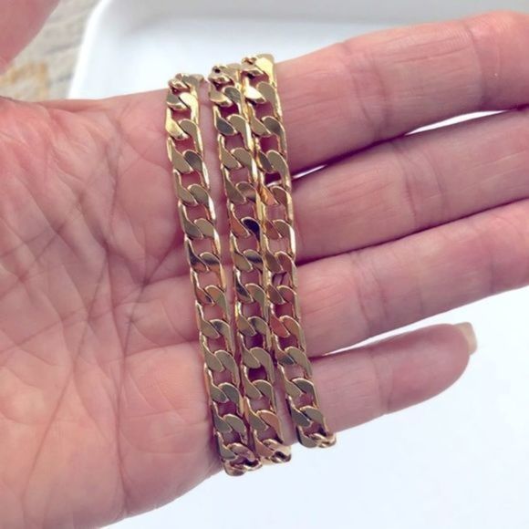 Heavy 26” 18k Gold Filled Diamond Cut Curb Chain Necklace NWT - Picture 6 of 9